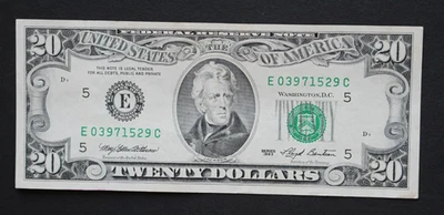 1993 $20 Federal Reserve Note/Richmond/F-2079E/about uncirculated - Image 1 of 4