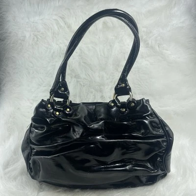 BOLSO DE MANO HOBO DE HOMBRO PEQUEÑO DESMO metálico acero negro CUERO Tono Plateado Cadena Foto 1 de 4