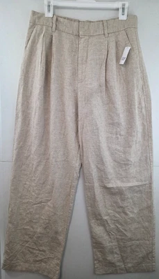 Gap 女式 10 码亚麻混纺 365 高腰长裤全新带标签 98 美元 713998 — 第 1/4 张图片