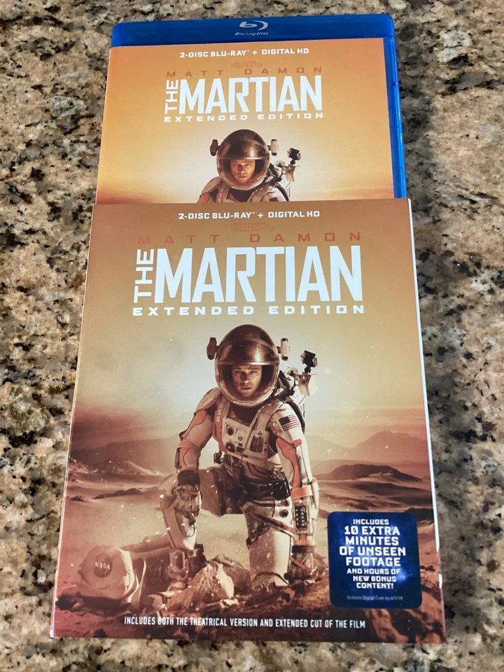 The Martian (Extended Edition) Blu-ray, Like New. Free Shipping. W/Slipcover. - Image 1 of 2
