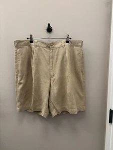 Polo Ralph Lauren Tan Pleated 100% Linen Men's Bermuda Tyler Shorts Size 38 - Bild 1 von 7