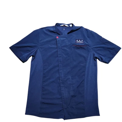 Chick Fil A Chef Coat Jacket Shirt Uniform Men's M Navy Blue Oobe Team Style - Image 1 of 4