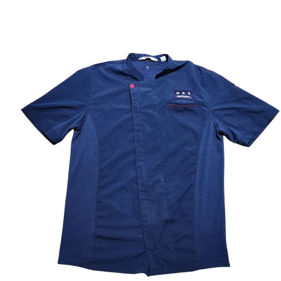Chick Fil A Chef Coat Jacket Shirt Uniform Men's M Navy Blue Oobe Team Style - Image 1 of 4