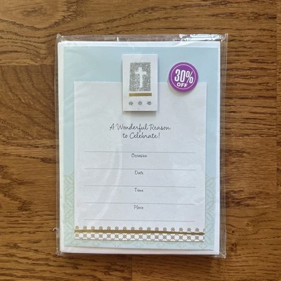 Paquete de 8 Invitaciones de Celebración Hallmark Oro Plata Cruz de Bautismo Religioso Nuevo Foto 1 de 3