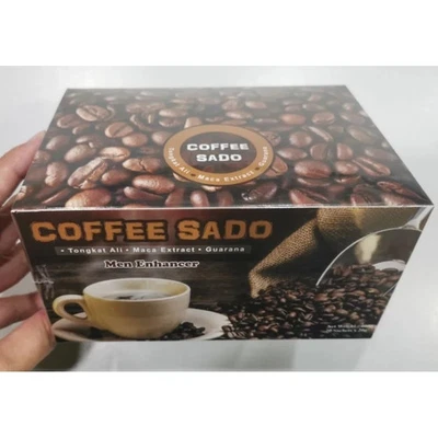 1 Box Sado Men Power Coffee Energy & Stamina Booster Drink 20g x 20 Sachets - Image 1 of 4