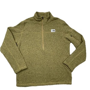 North Face Gordon Lyons 1/4 Zip Fleece Pullover Sweater Men’s L British Khaki - Picture 1 of 14