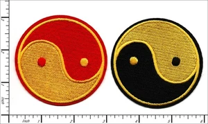 20 Pcs Embroidered Iron on patches 2 mixed style TaiJi YinYang Fish 72mm AP050a4 - Picture 1 of 2