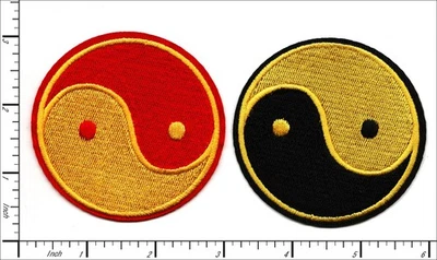 20 Pcs Embroidered Iron on patches 2 mixed style TaiJi YinYang Fish 72mm AP050a4 - Image 1 of 2