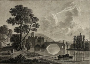 Paysage Italie GRAVURE Potrelle LOUIS PIERRE BALTARD XIX° - Picture 1 of 3