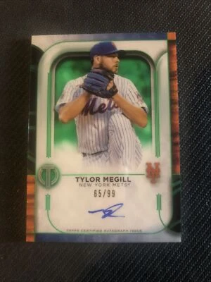 2022 topps tribute tylor megill auto /99 new york mets  - Image 1 of 2