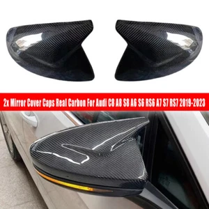 Carbon Spiegel Kappen Cover Spiegelkappen für Audi A6 C8 S6 RS6 A7 S7 RS7 A8 - Picture 1 of 13