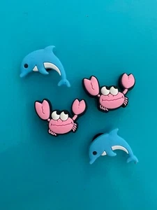 4 Shoe Charm Beach Sea Ocean Dolphin Plug Pin Button Clog Accessories For Croc - Picture 1 of 7