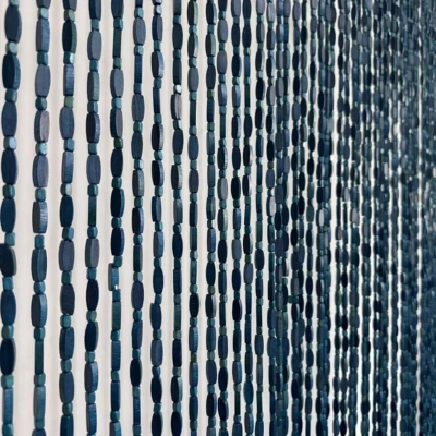 52 Hilos 36" X 79" Cortina de Cuentas de Madera Azul y Bambú para Puerta Habitación Dividir Foto 1 de 4