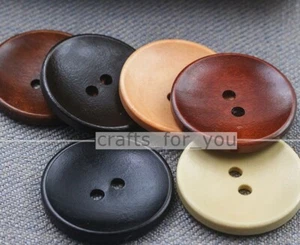 10 STCK. 10 MM-38 MM 2-LOCH HOLZ RUNDE KNÖPFE FÜR DIY KLEIDUNG NÄHEN HANDWERK TASCHEN - Bild 1 von 9