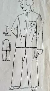 1950s Girls Mandarin Collar Pyjamas Coolie Sewing Pattern Home Journal 10624 - Picture 1 of 3