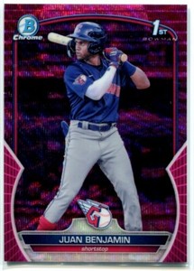 JUAN BENJAMIN 2023 Bowman Chrome Prospect FUSCHIA SHIMMER REFRACTOR /199