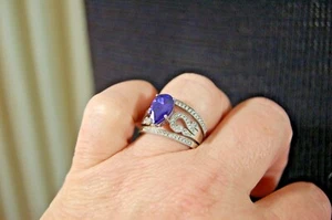 Jeulia Interchangeable 3 PC Ring Set 925 Silver NEW Sz 10 - Picture 1 of 7