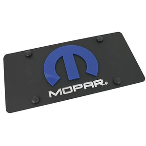 Mopar Logo License Plate (Black) - Picture 1 of 5