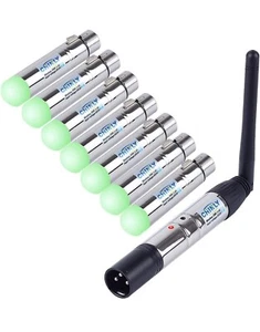 Chinly DMX512 Wireless 1 Male Transmitter 7 Female Receivers Control 2.4G 8 PCs - Picture 1 of 6