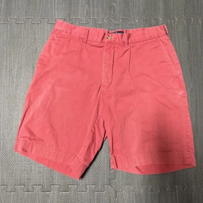 POLO Ralph Lauren 男式短裤 34 粉色平底斜纹布 Prospect 高尔夫棉 — 第 1/4 张图片