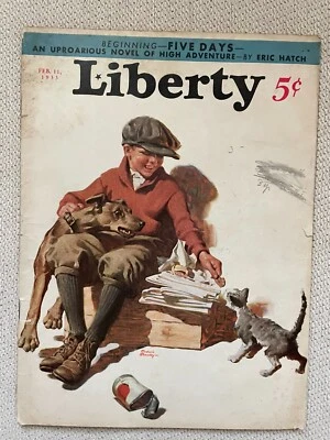 1933 Liberty Magazine Feb. 11 Issue - Babe Ruth, James Cagney, Spencer Tracy - Image 1 of 4