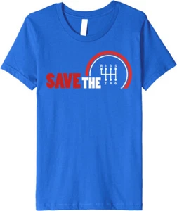Save The Stick Manual Transmission Three Pedals Gift Youth Unisex T-shirt - Picture 1 of 5