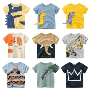 Children's T-Shirt Shirts  Toddler Cotton Cartoon Tee Tops Clothing Short - Picture 1 of 35