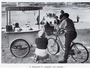 IMAGE 1940 PRINT ARGENTEUIL 95 GLACIER BARQUE VELO - Bild 1 von 1