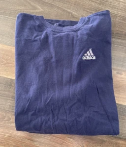 Vintage Adidas Logo Long sleeve T Shirt Youth Size XL Navy Blue - Picture 1 of 13