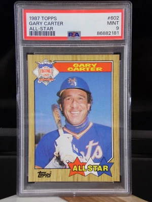 1987 TOPPS GARY CARTER #602 ALL STAR MLB BASEBALL CARD NEW YORK METS PSA 9 MINT - Image 1 of 3