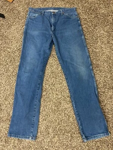 Men’s Wrangler Jeans Mens 36x34 Blue 13MWZ Cowboy Denim Pants EUC Jeans - Picture 1 of 8