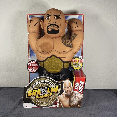 WWE Brawlin Buddies The Rock Championship Plush Toy Wrestling (no Sound) Stain Cover