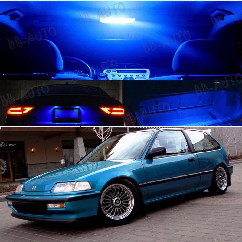 For 88-91 Honda Civic Blue Xenon LED Interior Bulb Full Package Kit - Image 1 of 1