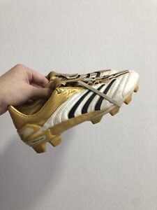 Adidas Predator Absolute FG Soccer Cleats Gold White Football Soccer Cleats