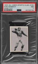 1955 All-American Sports Club Football #155 DON HEINRICH Hand Cut PSA 7 NM