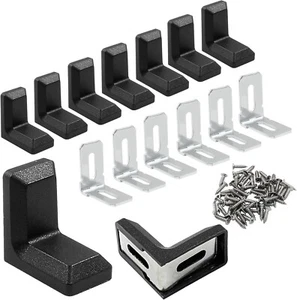 Pcs 1" Plastic Right Angle Bracket L Brackets, Metal 90 Degree Corner 20 Black - Picture 1 of 5