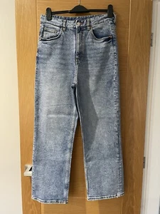 Monki Women's High Rise Straight leg Blue jeans size 32 new - Picture 1 of 5