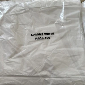 Disposable aprons. (White) packs of 100 sealed packaging - Picture 1 of 4