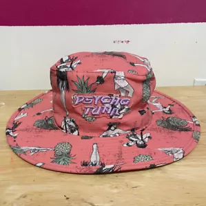 PSYCHO TUNA HULA HAWAIIAN TROPICAL BOONIE BUCKET HAT ONE SIZE PEACH ORANGE - Picture 1 of 12