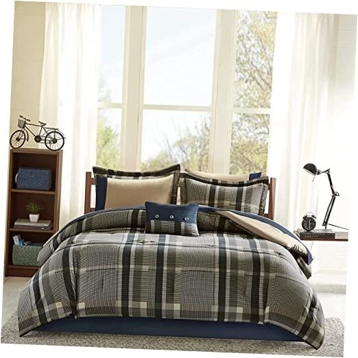 Intelligent Design Id10-1226 Robbie Comforter & Sheet Set - Navy Multi Full