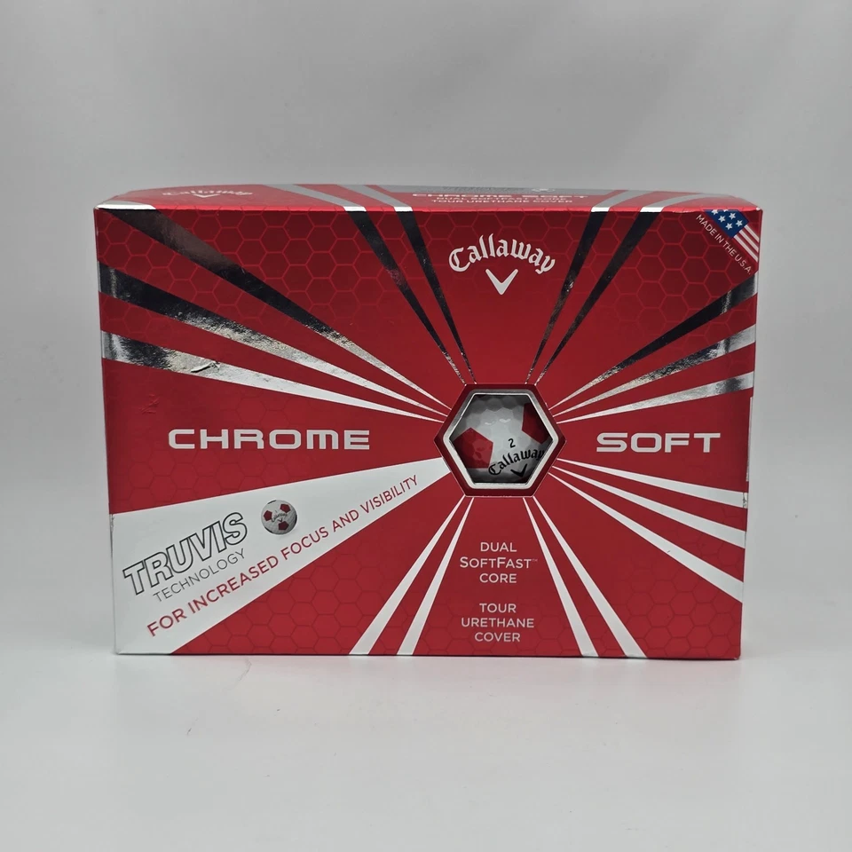 Callaway Chrome Soft Truvis Golf Balls 12ct Red/white