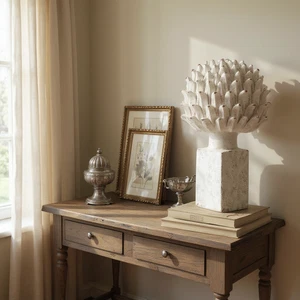 Fiore su base giardino ornamento resina arte scultura statuina pietra look 34 cm - Foto 1 di 7