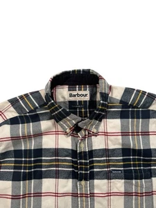Barbour Men’s White And Blue Check Long Sleeve Tailored Fit Shirt - Size Large - Picture 1 of 10