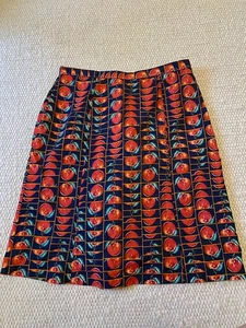 Betty Barclay 70er VINTAGE Rock A-Linie Op Art Äpfel Rockabilly Mod Viskose - Bild 1 von 5