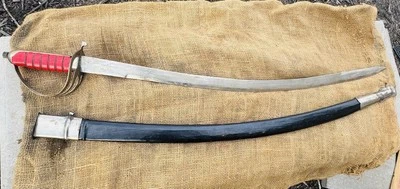 Espada vintage "Talwar" hoja curva 31" con mango de latón; hecha en India Foto 1 de 4