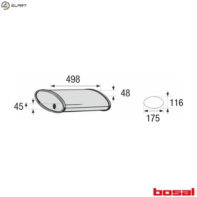 CENTRE MUFFLER UNIVERSAL 248-063 - Image 1 of 4