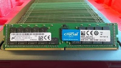 Micron 16GB 1x16GB Single Rank x4 DDR4-2666 ECC Memory MTA36ASF4G72PZ-2G6J1SG - Image 1 of 2
