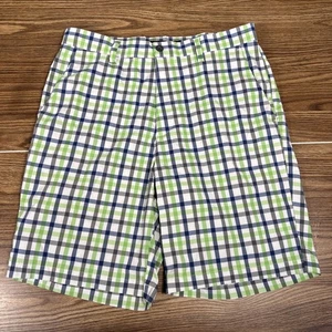 Chaps Golf 78 Men's Gingham Check Blue Green Golf Shorts Size 33 - Picture 1 of 5