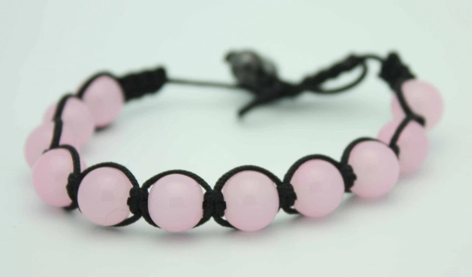 Light Pink Macrame Beaded Bracelet with Glass Beads ADJUSTABLE,Gift,Love, - Image 1 of 1