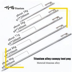 TiTo Titanium High Strength Tent Pegs Stakes Nails Camping Hard Gravel Ground